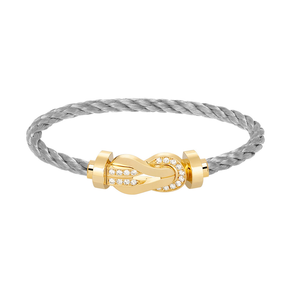 [TOPON]CHANCE LARGE 8 FIGURE BUCKLE HALF DIAMOND BRACELET GOLD