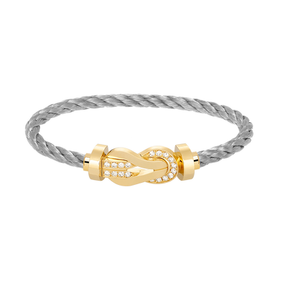 [TOPON]CHANCE LARGE 8 FIGURE BUCKLE HALF DIAMOND BRACELET GOLD