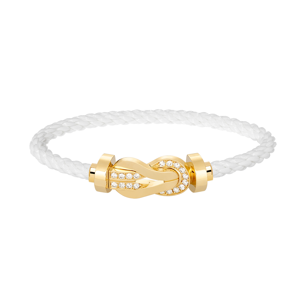 [TOPON]CHANCE LARGE 8 FIGURE BUCKLE HALF DIAMOND BRACELET GOLD