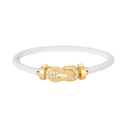 [TOPON]CHANCE LARGE 8 FIGURE BUCKLE HALF DIAMOND BRACELET GOLD