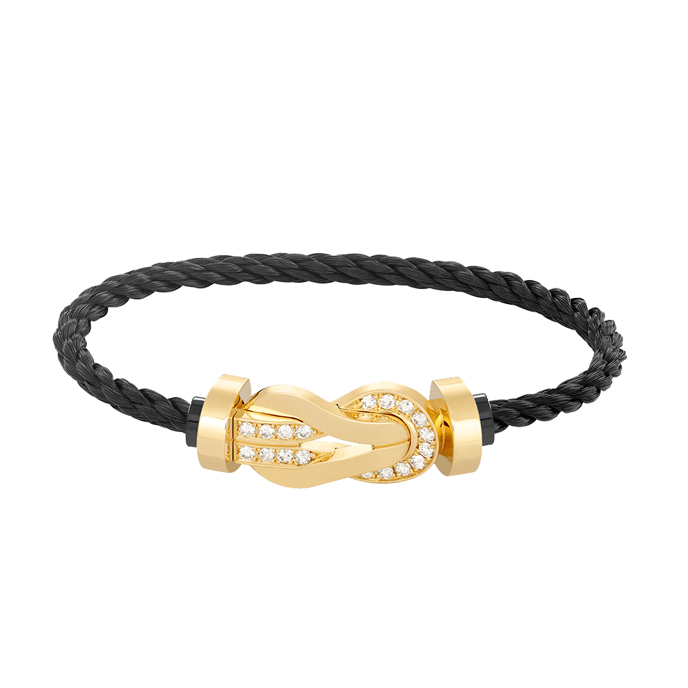 [TOPON]CHANCE LARGE 8 FIGURE BUCKLE HALF DIAMOND BRACELET GOLD