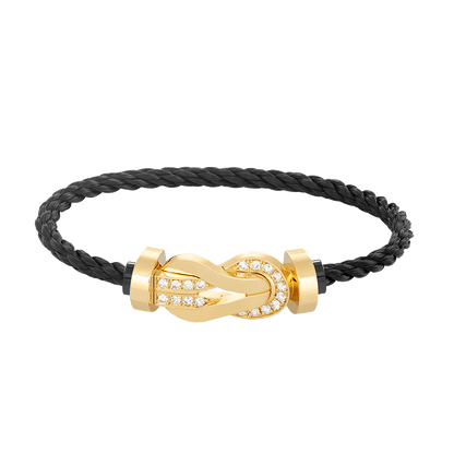 [TOPON]CHANCE LARGE 8 FIGURE BUCKLE HALF DIAMOND BRACELET GOLD