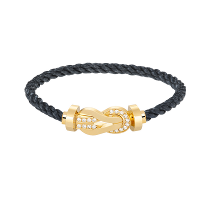 [TOPON]CHANCE LARGE 8 FIGURE BUCKLE HALF DIAMOND BRACELET GOLD