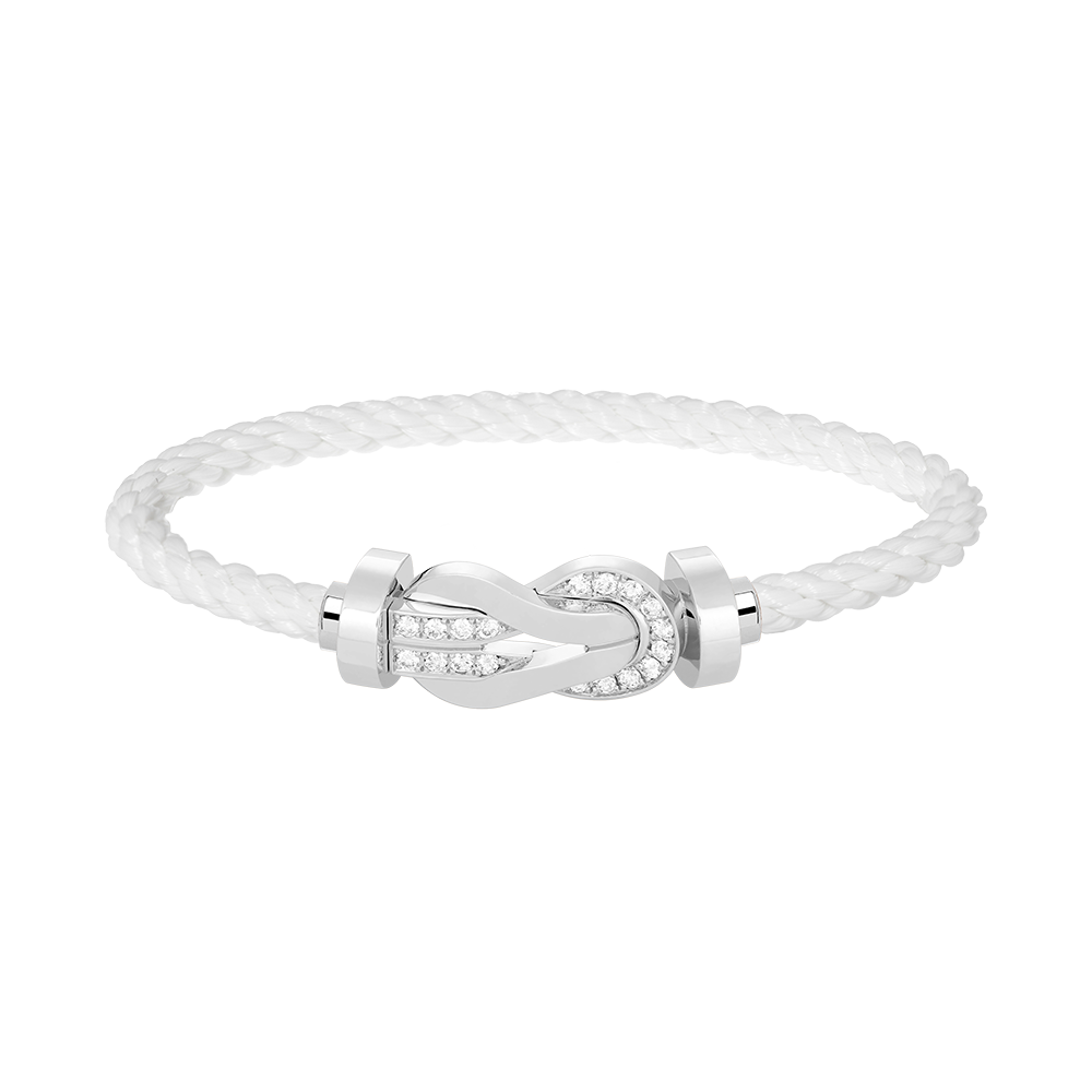 [TOPON]CHANCE LARGE 8 FIGURE BUCKLE HALF DIAMOND BRACELET SILVER