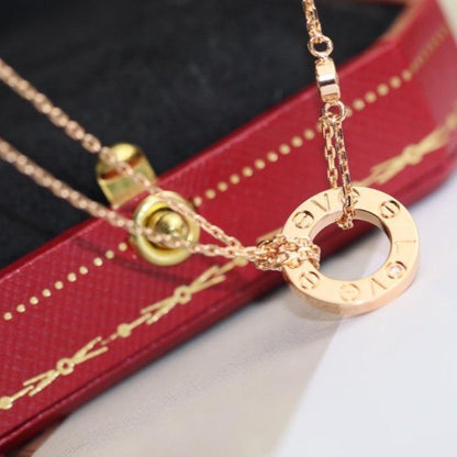 [TOPON]LOVE NECKLACE ADJUSTABLE ROSE GOLD 2 DIAMOND