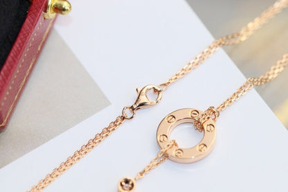 [TOPON]LOVE NECKLACE ADJUSTABLE ROSE GOLD 2 DIAMOND