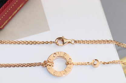 [TOPON]LOVE NECKLACE ADJUSTABLE ROSE GOLD 2 DIAMOND