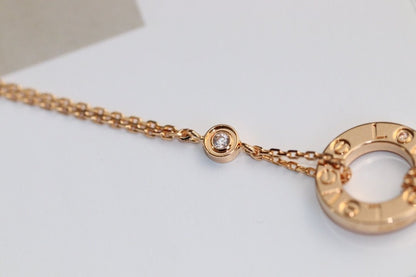 [TOPON]LOVE NECKLACE ADJUSTABLE ROSE GOLD 2 DIAMOND