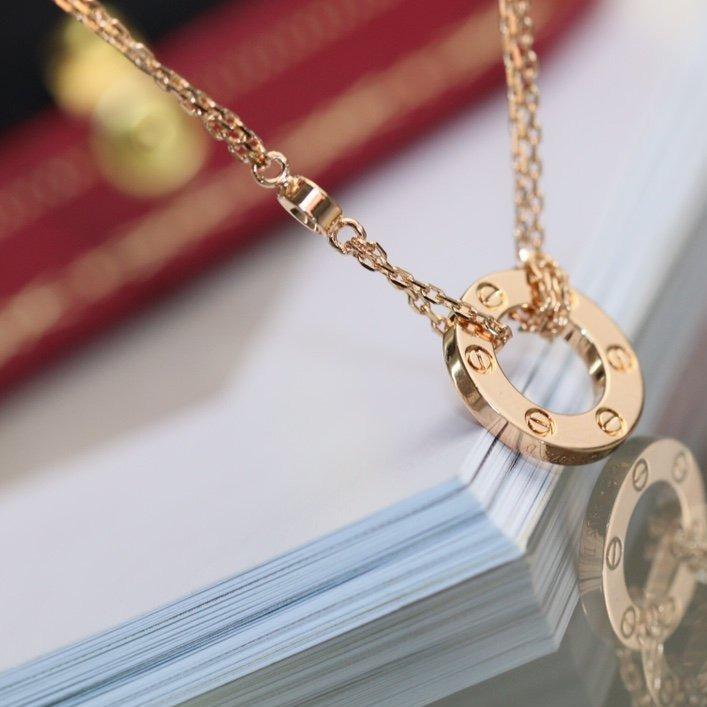 [TOPON]LOVE NECKLACE ADJUSTABLE ROSE GOLD 2 DIAMOND