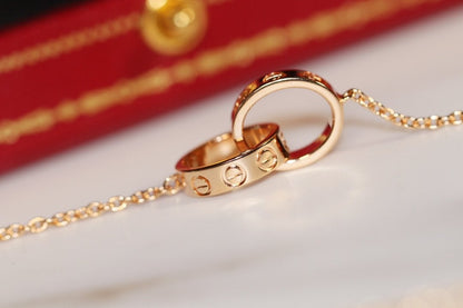 [TOPON]LOVE NECKLACE PINK GOLD AND SILVER