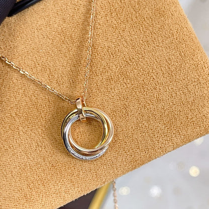 [TOPON]TRINITY NECKLACE SILVER GOLD PINK GOLD DIAMONDS