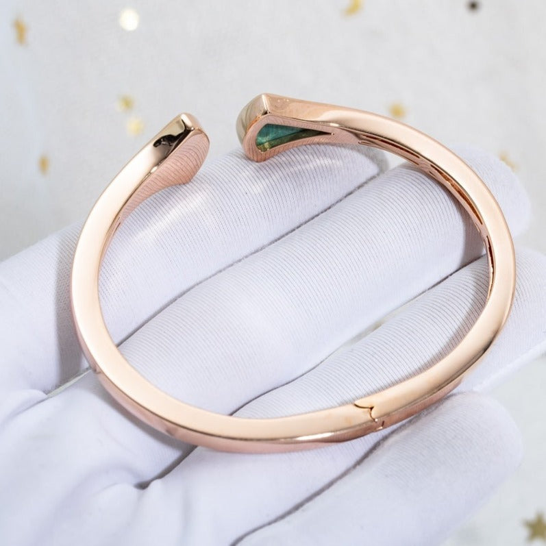 [TOPON]DREAM BRACELET OPEN MALACHITE PINK GOLD