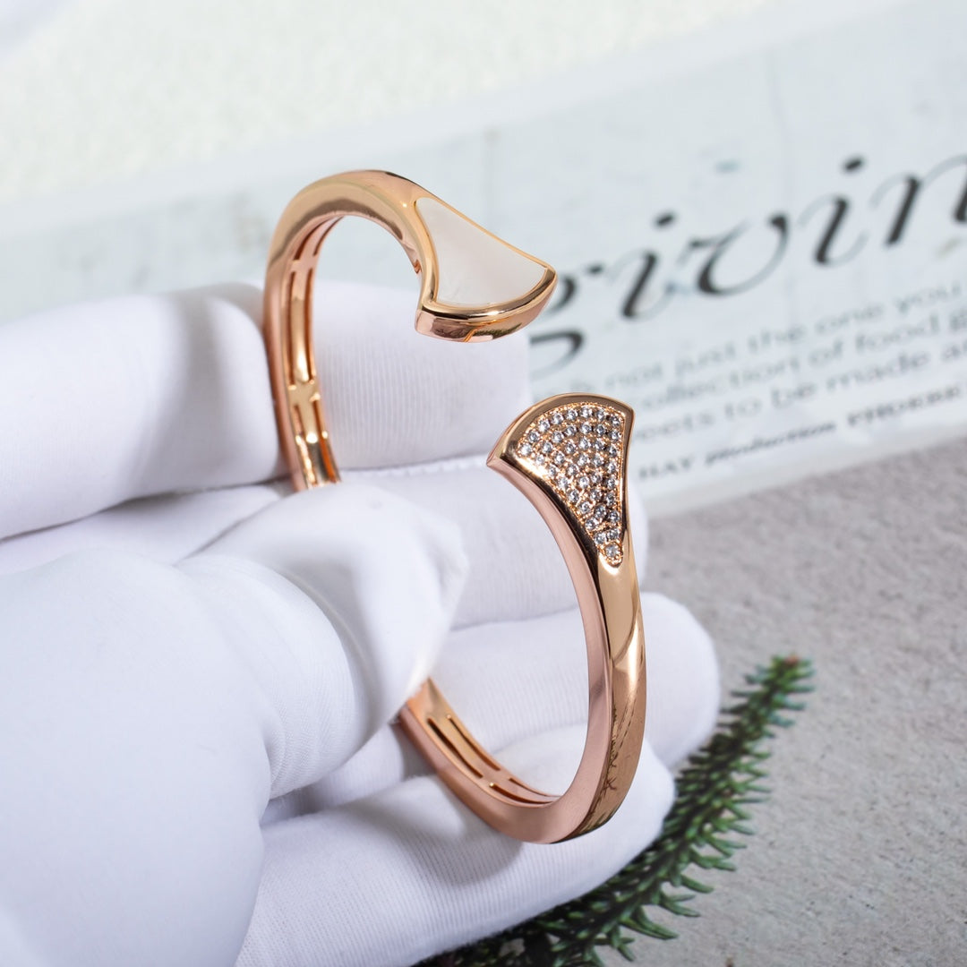 [TOPON]DREAM BRACELET OPEN PINK GOLD MOP DIAMOND