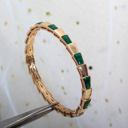 [TOPON]SERPENTI BRACELET PINK GOLD MALACHITE