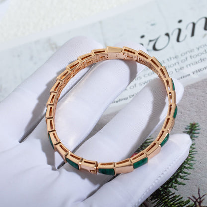 [TOPON]SERPENTI BRACELET PINK GOLD MALACHITE