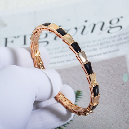 [TOPON]SERPENTI BRACELET PINK GOLD ONYX