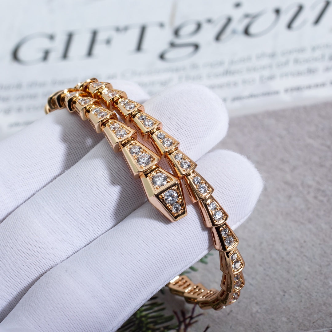 [TOPON]SERPENTI BRACELET 6.8MM PINK GOLD DIAMOND