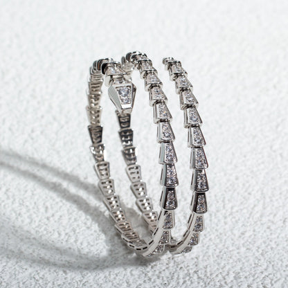 [TOPON]SERPENTI BRACELET SILVER DIAMOND DOUBLE ROW