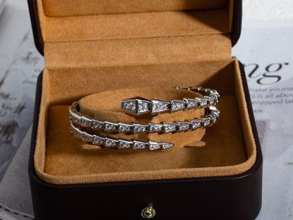 [TOPON]SERPENTI BRACELET SILVER DIAMOND DOUBLE ROW