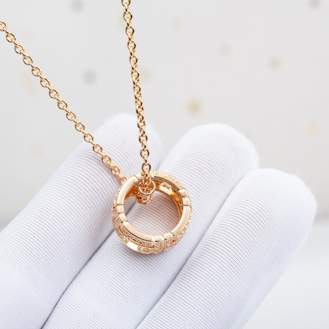 [TOPON]PARENTESI NECKLACE PINK GOLD DIAMOND