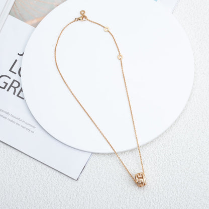 [TOPON]PARENTESI NECKLACE PINK GOLD DIAMOND