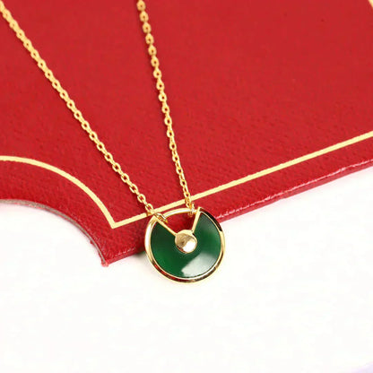 [TOPON]AMULETTE GOLD MALACHITE NECKLACE