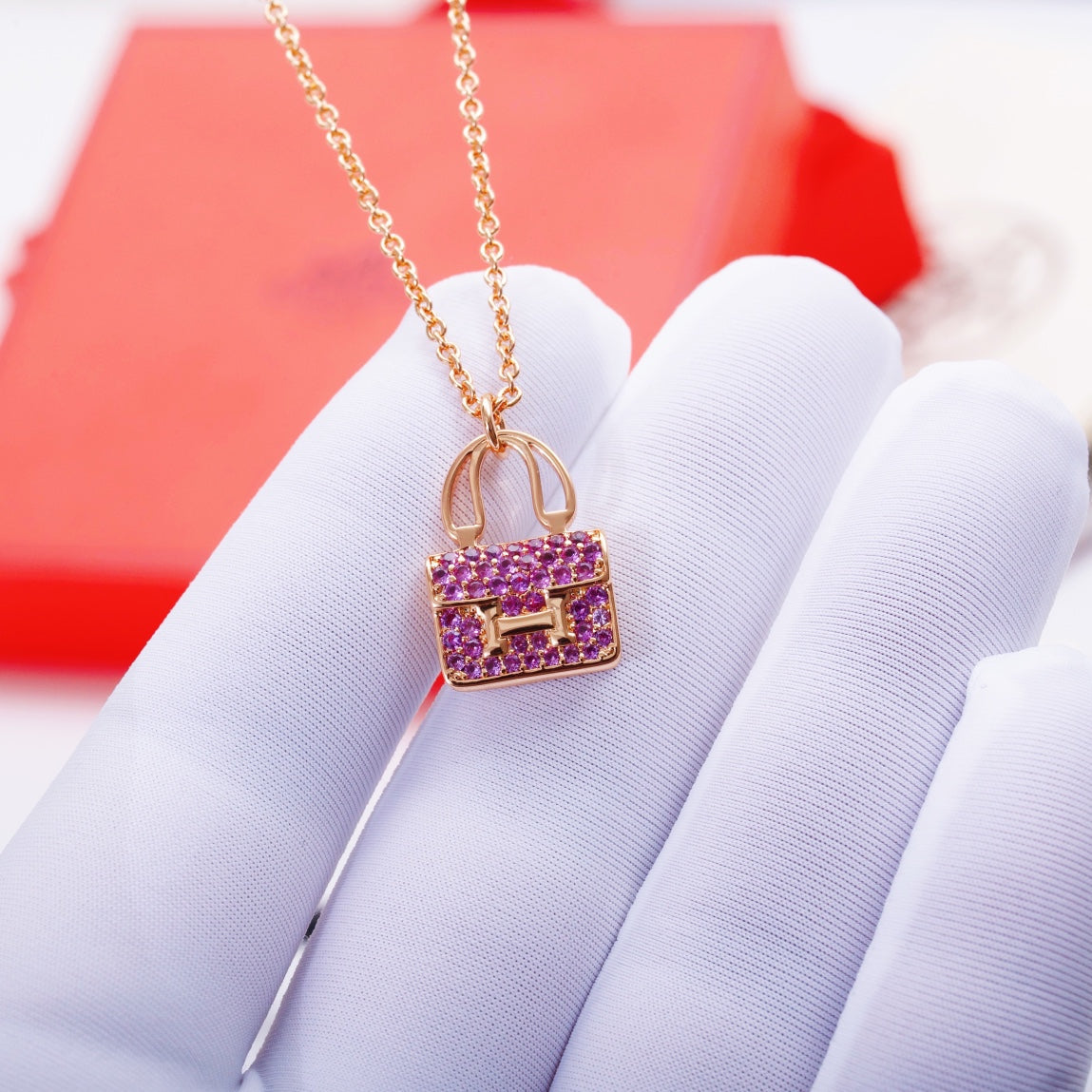 [TOPON]CONSTANCE PEDANT PURPLE DIAMOND NECKLACE