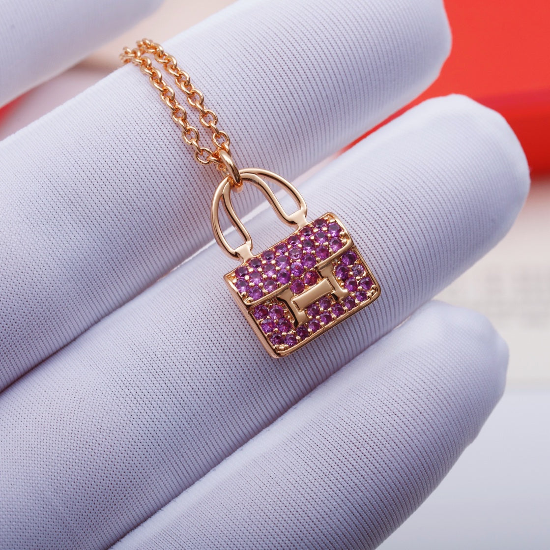 [TOPON]CONSTANCE PEDANT PURPLE DIAMOND NECKLACE