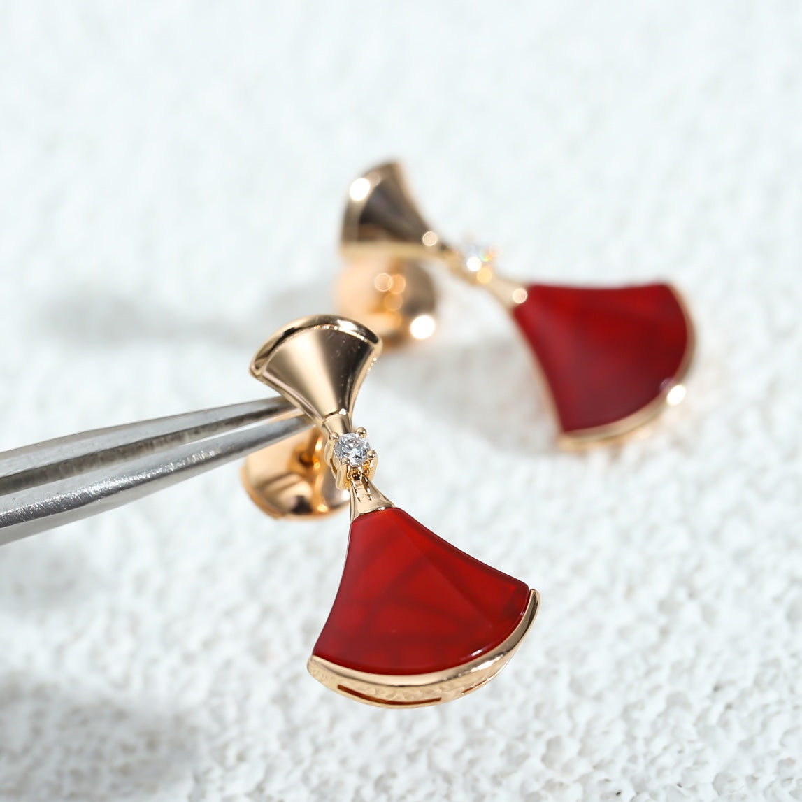 [TOPON]DREAM Carnelian PINK GOLD EARRINGS