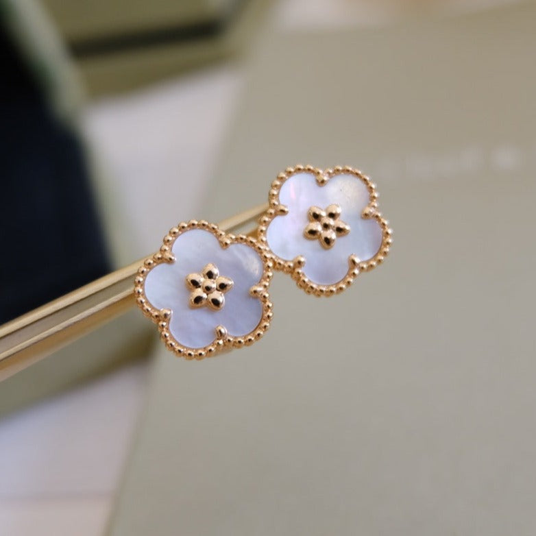 [TOPON]LUCKY PINK GOLD WHITE MOP EARRINGS