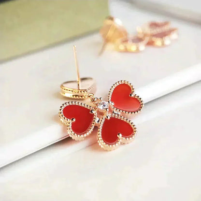 [TOPON]SWEET CLOVER CARNELIAN EARRINGS