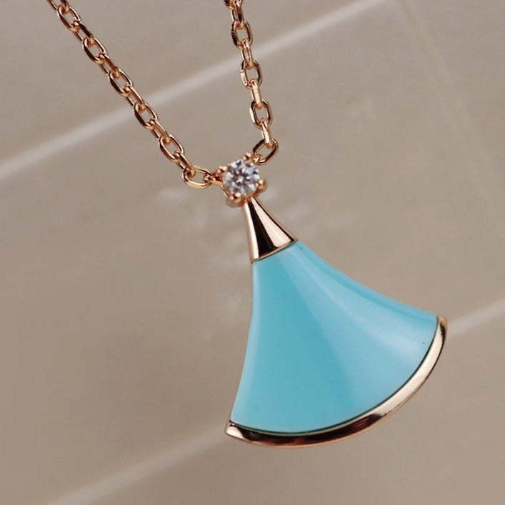 [TOPON]DREAM NECKLACE TURQUOISE PINK GOLD