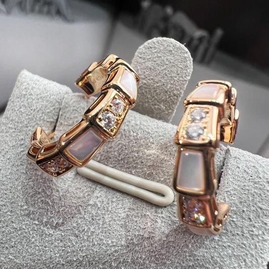 [TOPON]SERPENTI MOP PINK GOLD EARRINGS