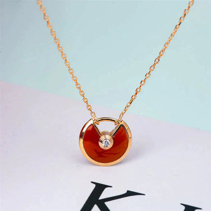 [TOPON]AMULETTE GOLD CARNELIAN ONYX NECKLACE