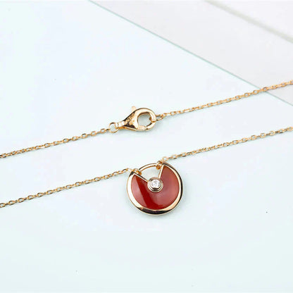 [TOPON]AMULETTE GOLD CARNELIAN ONYX NECKLACE