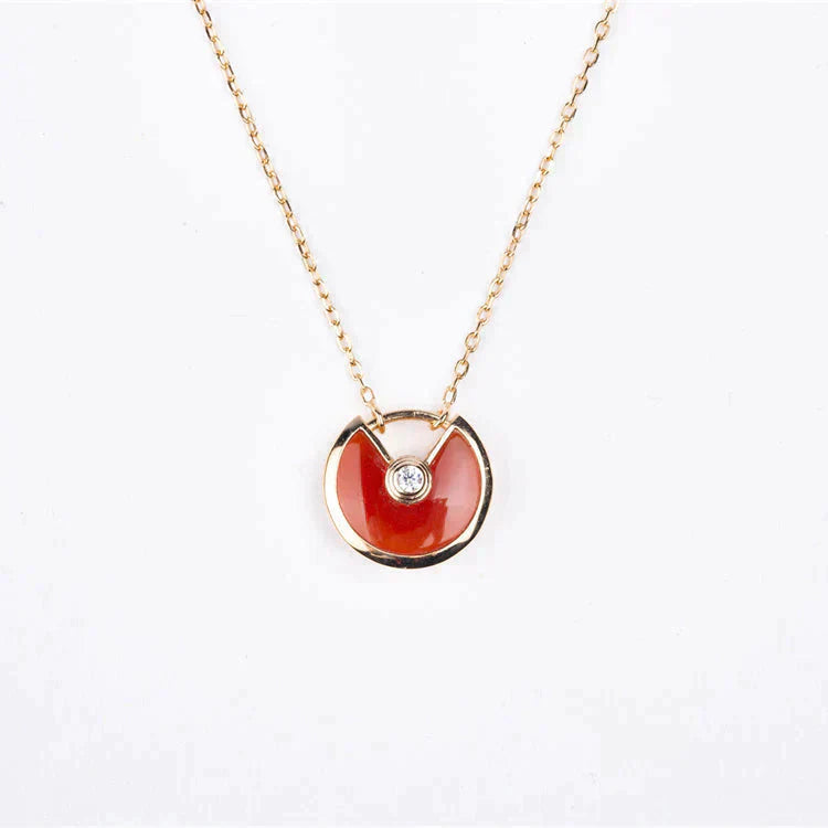 [TOPON]AMULETTE GOLD CARNELIAN ONYX NECKLACE