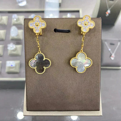 [TOPON]CLOVER  2 MOTIFS  DIAMOND  EARRINGS (MULTIPLE CHOICESç´