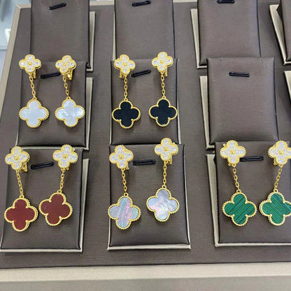 [TOPON]CLOVER  2 MOTIFS  DIAMOND  EARRINGS (MULTIPLE CHOICESç´