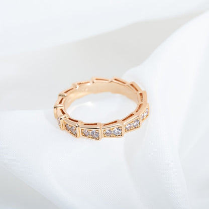 [TOPON]SERPENTI RING PINK GOLD DIAMOND PAVED 3MM