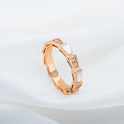 [TOPON]SERPENTI RING PINK GOLD DIAMOND MOP 3MM