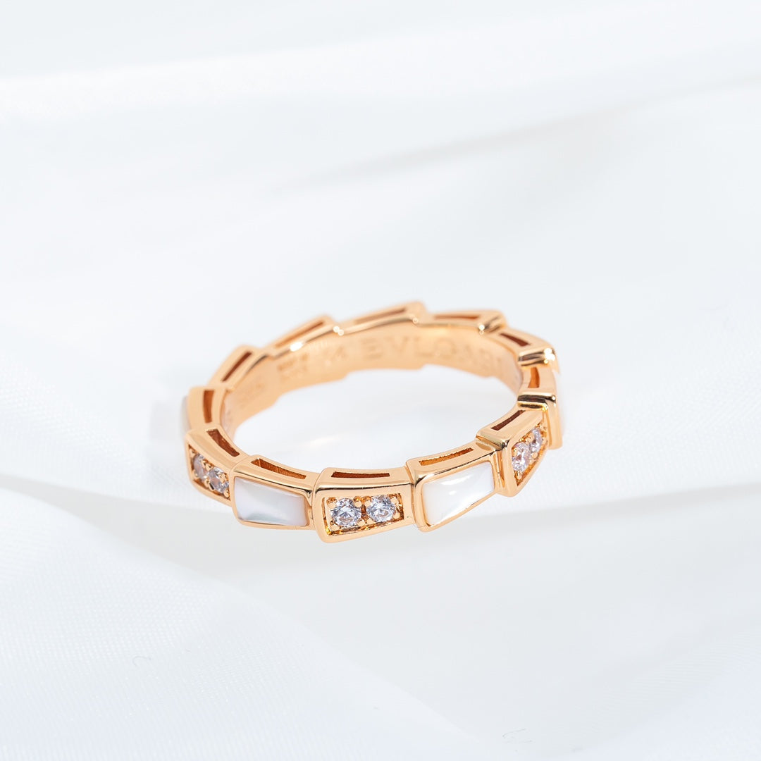 [TOPON]SERPENTI RING PINK GOLD DIAMOND MOP 3MM