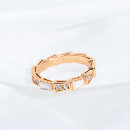 [TOPON]SERPENTI RING PINK GOLD DIAMOND MOP 3MM