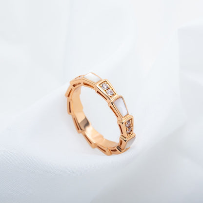 [TOPON]SERPENTI RING PINK GOLD DIAMOND MOP 3MM