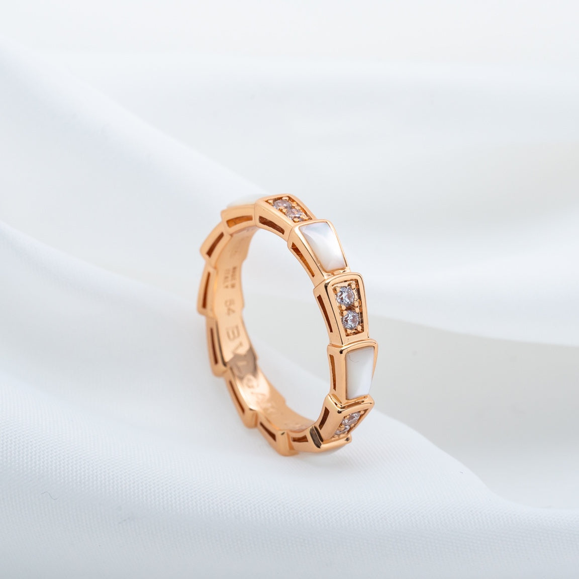 [TOPON]SERPENTI RING PINK GOLD DIAMOND MOP 3MM