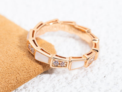 [TOPON]SERPENTI RING PINK GOLD DIAMOND MOP 3MM