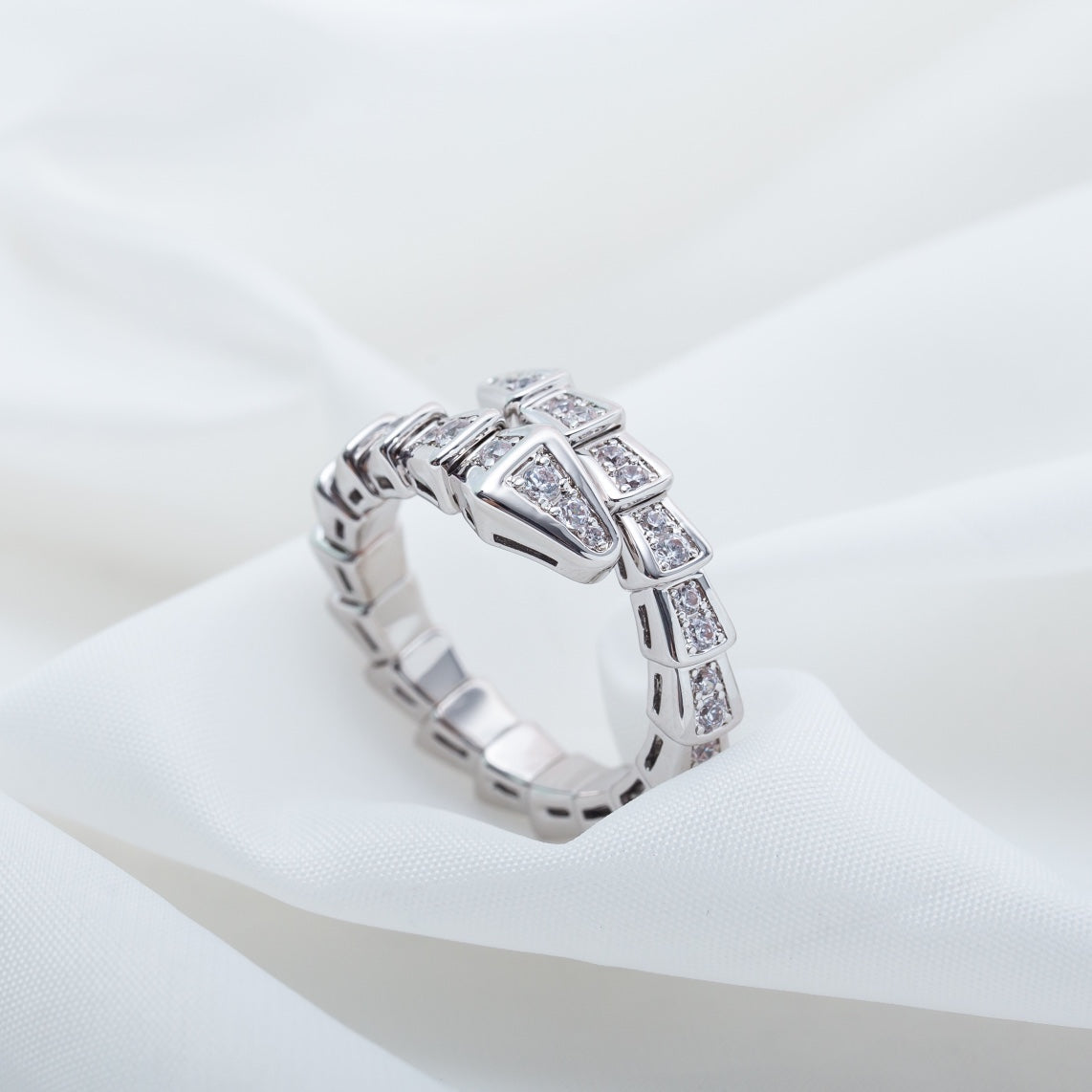 [TOPON]SERPENTI RING SILVER DIAMOND PAVED 4MM