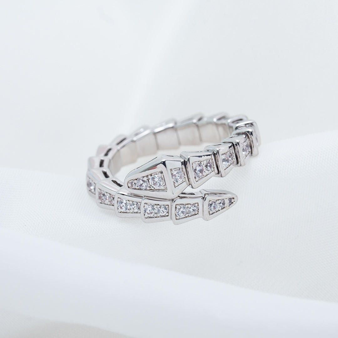 [TOPON]SERPENTI RING SILVER DIAMOND PAVED 4MM