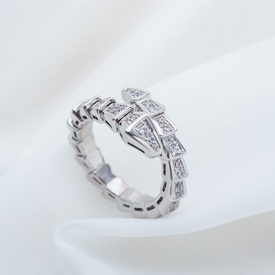 [TOPON]SERPENTI RING SILVER DIAMOND PAVED 4MM