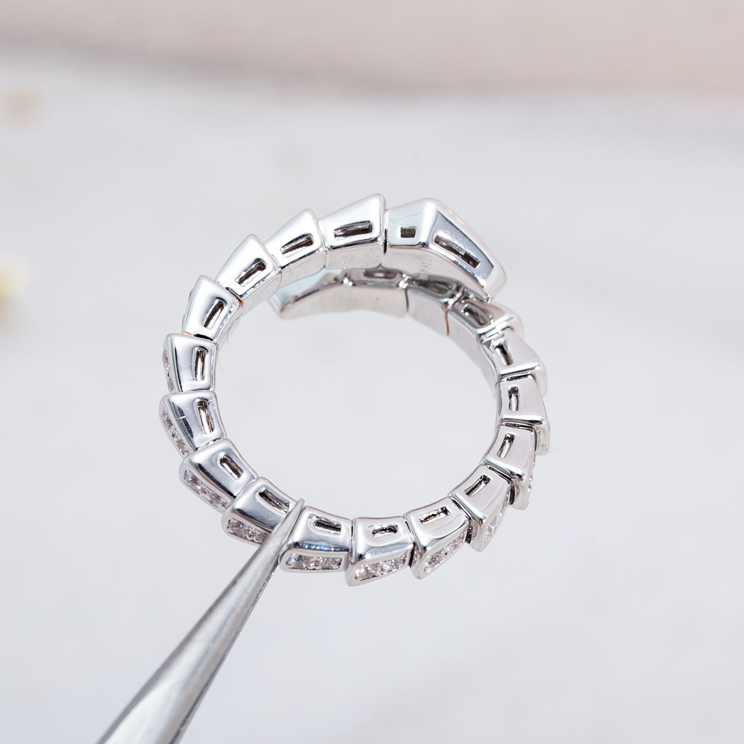 [TOPON]SERPENTI RING SILVER DIAMOND PAVED 4MM