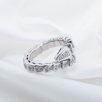 [TOPON]SERPENTI RING SILVER DIAMOND PAVED 4MM